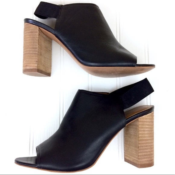 open toe block heel booties